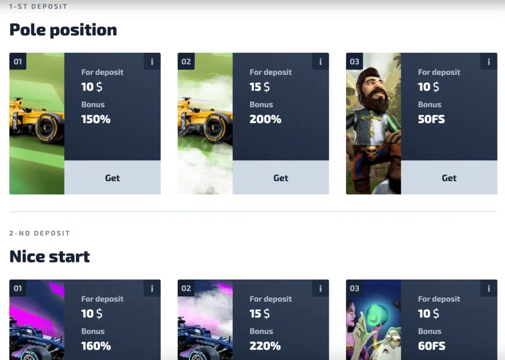 F1 Casino Bonus