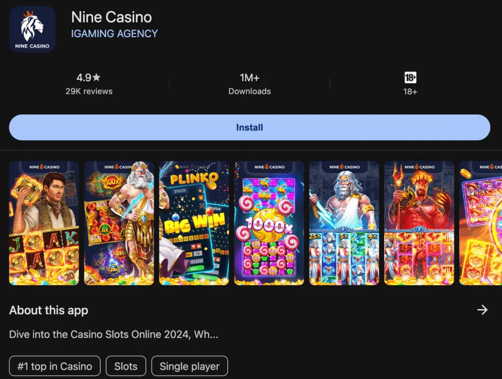 nine casino app